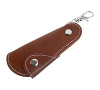 ibasenice Porte-clés Accessoire Polyvalent Chausse-pied Pliable en Acier Inoxydable avec Revêtement Cuir Synthétique Marron, Design Ergonomique pour Voyage et Usage Mobile