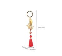 ibasenice Porte-clés Dragon Chinois avec Pompon Rouge Décoratif pour Nouvel An Accessoire Léger et Résistant pour Porte-feuille et Clés Cadeau Original pour Fête Du Dragon