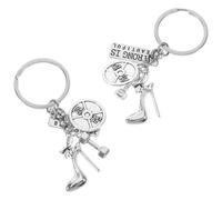 ibasenice Porte-Clés Elegant Fitness Musculation à Talons Hauts 2Pcs Matériau Solide Décoration de Clés pour Femmes Accessoire de Salle de Sport