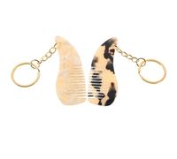 ibasenice Porte-clés Mini Peigne Portable en Métal et Acétate, Accessoire Cheveux Léger et Élégant pour Voyage et Usage Quotidien, Design Pendentif Unique