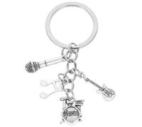 ibasenice Porte-clés Musique Note Décoratif avec Pendentif Guitare Basse et Mini Batterie Léger et Résistant Accessoire Sac et Clés Cadeau Pratique pour Anniversaire et Fêtes