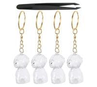 ibasenice Porte-clés Souvenir pour Animaux de Compagnie Transparent 5 Pièces Compact Mémorial Chien Décoration Solide Collection Poils