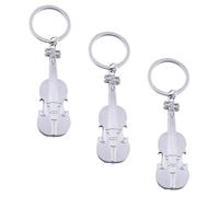 ibasenice Porte-clés Violon en Alliage de Zinc Argenté, Décor Suspendu pour Paquet à Dos, Lot de 3 Pièces, Accessoire Créatif et Multifonction pour Musique