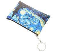 ibasenice Porte-Monnaie Femme Petit Format à Fermeture Éclair Motif Peinture à l'huile Inspiré de L'Artiste Cuir PU Résistant Porte-Clés Multifonction Accessoire de Voyage Élégant et