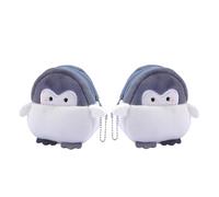 ibasenice Porte-Monnaie Petit Pingouin Peluche Écologique Lot de 2, Pochette Rangement Pièces Douce et Mignonne pour Femmes, Accessoire Portefeuille Cartoon Usage Quotidien Présents