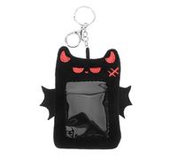 ibasenice Porte-photocard en Peluche Noir Ailes de Démon, Étui pour Carte de Crédit Polyvalent, Accessoire Mignon pour Étudiants et Fans, pour Usage Bureau