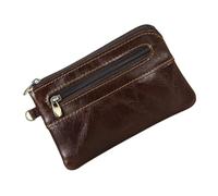 ibasenice Portefeuille pour Homme en Cuir Véritable Couleur Chocolat, Style Rétro Fermeture Éclair, Multi-Fonction et Portable, pour Usage Quotidien et Présent