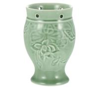 ibasenice Pot à Moxibustion en Céramique Double Couche Lotus, Brûleur de Bâtonnets Moxa Portable Filtre Amovible, Outil de Guasha Léger pour Massage et Bien-être, Utilisation Santé