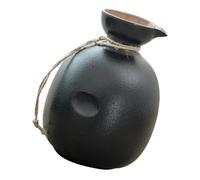 ibasenice Pot à Vin en Céramique Noire de Style Japonerie Classique 300 Ml Bouchon en Bois, Réutilisable et Texture Fine, pour Présents et Mariages