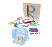 ibasenice Puzzle Montessori Bois avec Alphabet et Jeu Dencastrement Éducatif pour Garçon Fille Motricité Fine et Coordination Main Œil Planche à Clous Pédagogique pour Apprentissage