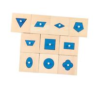 ibasenice Puzzles Géométriques en Bois 10 Pièces pour Garçon et Filles Blocs Sensoriels Cognitifs Jouets d'Association de Formes Développement Reconnaissance des Formes Couleurs