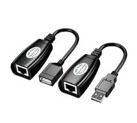 ibasenice Rallonge de Câble USB Couleur Noir Adaptateur Réseau Ethernet et Plastique, Compatible Plug and Play Léger et Portable pour Usage École et Bureau