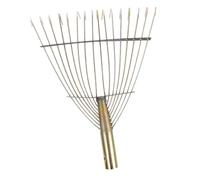 ibasenice Râteau à Feuilles En Métal 16 Dents Pour Jardinage Et Ramassage Feuilles, Tête De Râteau En Acier Inoxydable, Compatible Entretien Pelouse Et Parterres De Fleurs, Outil Robuste Et Polyvalent