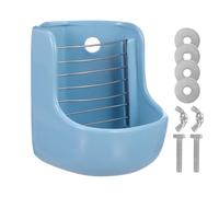 ibasenice Râtelier Céramique Anti-Renversement pour Petits Animaux Mangeoire et Gamelle Fixe pour Lapin Cochon et Chinchilla Support à Foin Bleu et Sécurisé