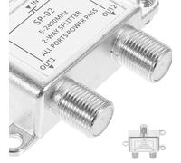 ibasenice Répartiteur Distribution Signal TV Numérique Haute Vitesse 5-2400 MHz 2 Voies pour Câble Rg6, Compatible Antenne et Satellite Séparateur de Signal pour Système Catv
