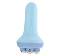 ibasenice Rouleau de Massage Jambes et Mollets Rouleau à Billes en Acier Portable Bleu pour Relaxation Musculaire Sport Massage Acupression Maison et Kinésithérapie