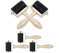 ibasenice Rouleaux à Tamponner pour Linogravure 5 Pièces en Caoutchouc et Plastique, Rouleau à Colle pour Peinture, Outil D'impression pour Garçon et Filles en Peinture et Gravure