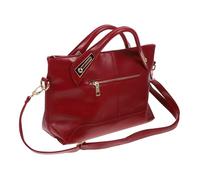 ibasenice Sac à Main Femme Bandoulière Cuir Vrai Vintage Sac à Épaule Cuir Ciré Huilé Grand Cabas Tote Bag Multifonction pour Usage Quotidien Élégant Crossbody Rouge Foncé