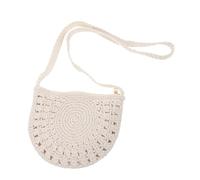 ibasenice Sac Bandoulière Tissé Main Coton Petit Sac Boho Semi-rond pour Femme Élégant et Léger pour Shopping Voyages et Fêtes