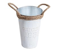 ibasenice Seau à Fleurs Coupées Fer Pot de Fleurs Vintage Portable Vase pour Compositions de Fleurs Fraîches ou Séchées