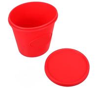 ibasenice Seau à Popcorn en Silicone Réutilisable Rouge Facile à Transporter Salons de Thé pour Snacks et Boissons à Emporter