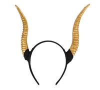 ibasenice Serrage-tête à Cornes D'antilope Dorées, Bandeau de Déguisement Halloween Femme, Accessoire Coiffure Festif Confortable pour Soirée Costumée et Fête à Thème