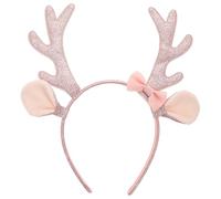 ibasenice Serrage-tête de Noël Léger et Confortable Cornes de Renne en Tissu Pailleté Rose, Accessoire Adorable pour Mariages et Anniversaires