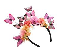ibasenice Serrage-tête Papillon Fleur en Tissu Rose, Accessoire Cheveux Mariage Polyvalent, Artisanat Réaliste Fait Main, pour Carnaval et Photos de Voyage