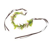 ibasenice Serre-tête Cœur Vert Couronne de Fleurs Unisexe Accessoire Lutin Farceur pour Cosplay Elfique Homme Femme Photo Mariage et Forêt