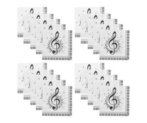 ibasenice Serviettes Jetables à Motifs Musicaux 60 Pcs Serviette en Papier Notes de Musique Format Cocktail Absorbant pour Décorations de Fête D’Anniversaire et Événements Musicaux