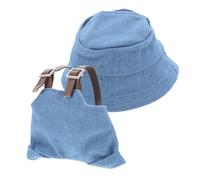 ibasenice Set Costume pour Poupée Salopette Bleu Uni Et Chapeau Pêcheur Miniature Accessoires Remplaçables pour Customisation Tenue Cosplay pour Jeux Et Décoration