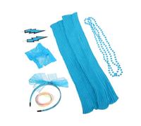 ibasenice Set Costume Rétro Femme avec Collier Perlé Néon Bandeau Dentelle Lumineux Boucles Oreilles et Guêtres pour Soirées Disco Vintage et Événements à Thème