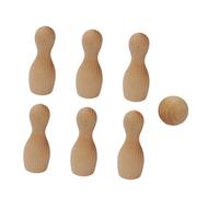 ibasenice Set de Bowling Miniature Naturel pour Garçon Fille Éducatif Montessori avec Quilles et Boule Jeu Intérieur et Extérieur Anniversaire
