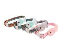 ibasenice Set de Colliers pour Chat Réglables en Coton Lot de 4 Motif Treillis Forme Poisson Pratiques et Faciles à Mettre Couleur Aléatoire pour Accompagner Toutes Tenues