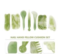 ibasenice Set de Outils de Massage Gua Sha Résine Transparente Verte Planche Gratter Visage Multifonction pour Soulagement Musculaire et Circulation Sanguine Accessoires Massage Manuel pour