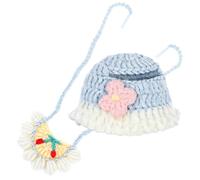 ibasenice Set de Vêtements pour Poupée de Compatible Ensemble Crochet Chapeau et Bavoir Tenue Miniature Douce et Stylée pour Accessoires de Poupée