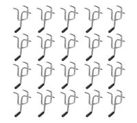 ibasenice Sets de Crochets Robustes en Fer Argenté avec Installation Facile et Protection Antirouille Lot de 20 Espacement des Trous pour Panneau Perforé pour Ateliers et Garages