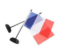 ibasenice Sets de Drapeaux de Table Français Miniatures Lot de 2 en Polyester avec Poteau Noir de 28cm, Résistants la Décoloration et Jours de Match 2026 pour Bureau