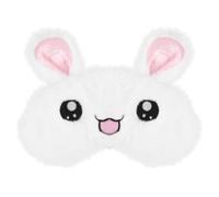 ibasenice Sommeil en Peluche Blanche Motif Lapin, Bandeau de Nuit Léger et Élastique, Cache-œil Doux sans Poche de Glace, pour Dormir et Voyager, Confortable