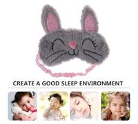 ibasenice Sommeil Lapin en Peluche Gris à Longues Oreilles, Bandeau Élastique Doux, Cache-œil Occultant pour Garçon et Filles et Adultes, pour Voyages, Siestes et Relaxation