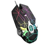 ibasenice Souris de Jeu Programmable Dpi Réglable 3200, 7 Touches, USB | Éclairage Respirant Sept Couleurs, Finition Mate à Texture Craquelée, pour Joueurs Fps et Codage