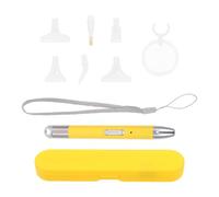 ibasenice Stylo à Strass Diamanté USB Rechargeable Lumière LED Jaune, Design Ergonomique en Acier Inoxydable et Plastique, Outil Confortable pour Peinture Diamantée Artistique