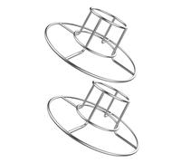 ibasenice Support à Poulet Grillé Facile à Transporter Pratique Accessoire Barbecue Multifonction en Acier Inoxydable Argenté, Lot de 2 pour Pique-niques en Plein Air