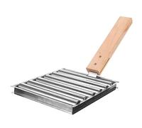 ibasenice Support à Rouleaux pour Barbecue Inoxydable Portable pour Camping Long Manche en Accessoire Pratique pour Cuisson Uniforme des Saucisses pour Pique- et Jardin