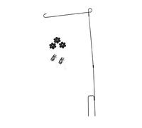 ibasenice Support de Drapeau de Jardin avec Couvercle et Clip pour Fête de Noël et Halloween Complet avec Pôle Arrêts de Drapeau et Clips pour Maintien Optimal Vent