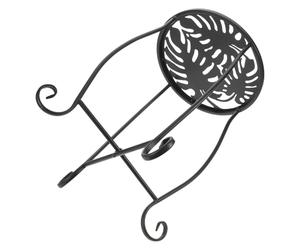 ibasenice Support pour Plantes D'intérieur en Fer Noir 1 Niveau Présentoir Rond pour Pots de Fleurs Monstera, Socle Décoratif Compact et Solide, Balcon Salon Jardin Meuble Plantes Moderne