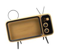 ibasenice Support Téléphone Portable Rétro en Plastique Café, Mini Support Pratique pour Bureau ou Salle D'étude, pour Regarder des Films et Organiser Votre Mobile