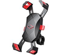 ibasenice Support Téléphone Voiture à Quatre Griffes, Navigation | Silicone PC Abs, Design Simple et Élégant, Stable et Réglable, Rouge