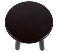 ibasenice Tabouret Style Classique et Rustique en Bois Rond à Quatre Pieds Marron Siège Multifonction Robuste et Stable, pour Intérieur et Salle de Bain