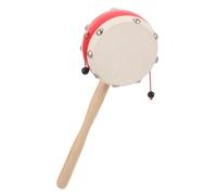 ibasenice Tambour à Main en Bois pour Bébé Tout-petit, Taille Portable, Peau de Mouton Naturelle, Jouet de Dentition Musical Traditionnel, Éveil Sensoriel pour Garçon et Filles -nés,